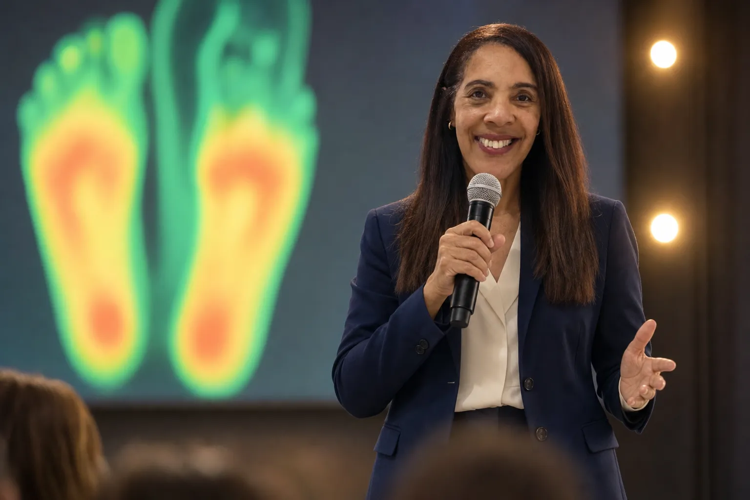 Wania palestrando em congresso